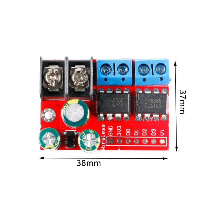 2Pcs 5A Dual DC Motor Drive Controller Module Stepper Motor Double H Bridge PWM Speed Control Relay Light Bar Remote Control 3V-14V ZK-5AD