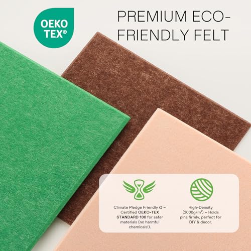MaxGear Felt Bulletin Board 36" x 24", Chocolate Brown Felt Wall Tiles - color: Chocolate Brown, size: 36" x 24"