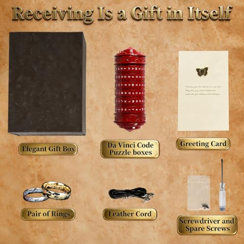 Cryptex Da Vinci Code Cryptex Lock Puzzle Boxes with Hidden Compartments - color: Red