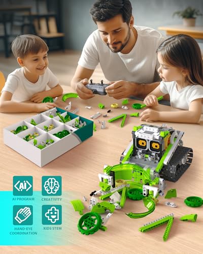 Opmind 5-in-1 STEM RC Robot Building kit, 478Pcs App Coding, Boys Age 6-12 - size: 478 Pieces