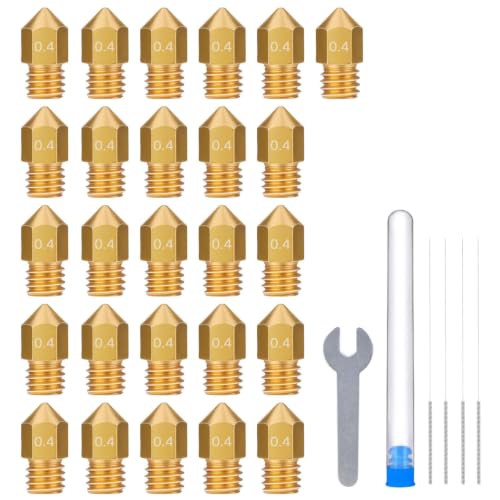 31-Pack 3D Printer Nozzle Kit, 0.4mm MK8 Brass