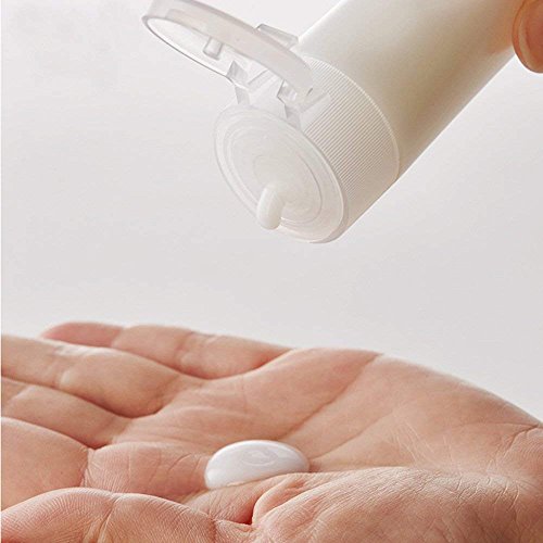 10 Pcs 30 ml/1 oz Empty Plastic Sample Travel Size Plastic Empty Squeeze Bottle Container Jar Pot Vial with Flip Lid Perfect for Emollient Water Shower Gel Emulsion Etc