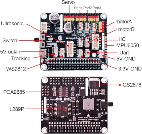 Adeept DarkPaw Bionic Quadruped Spider Robot Kit Compatible with Raspberry Pi 4 3 Model B+/B, STEM Crawling Robot, OpenCV, Self-stabilizing Based on MPU6050 Gyro Sensor, RPi Robot with PDF Manual