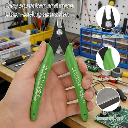 5 Inch Flush Cutters, 5 Pack Small Wire Cutters, Micro Flush Cut Pliers Side Cutters Snips Zip Tie Sprue Cutter for Jewelry Making, Floral, Electronics, Model Craft, Filament, 3D Print - color: 5 Pack
