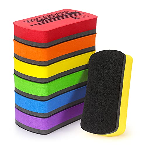 6 Pack Magnetic Dry Erase Erasers 4.2" x 2.2"