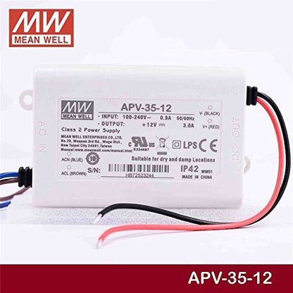 LED Power Supply 36W 12V 3A APV-35-12 Meanwell AC-DC Switching Power Supply APV-35Series Mean Well CV Power Source
