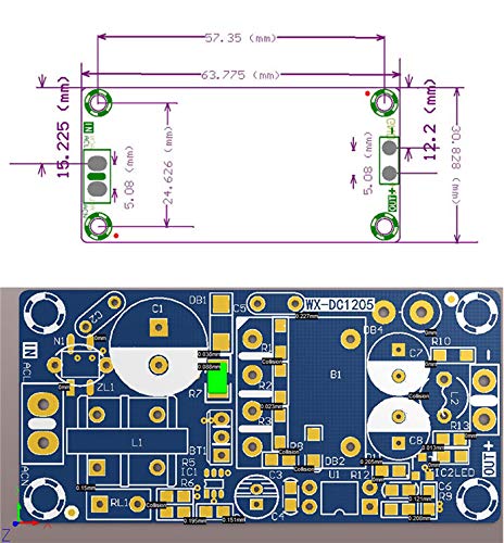 NOYITO AC to DC Isolated Power Supply Module AC 120V 85V - 264V to DC 12V 1A 12W Peak 12V 2A 24W Max Power Module with Overvoltage Overload Short-Circuit Protection (12V 1A, Peak 2A) - size: 12V 1A / Peak 2A