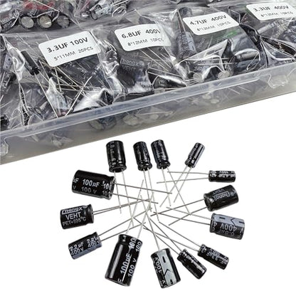 22 Values, 1uF-100uF, 100V 250V 400V, Aluminum Electrolytic Capacitor Kit - style: 100V-400V 330PCS