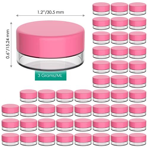 Sample Containers, Lip Balm Containers, Sample Jars, 3 Gram, 200 PK, Pink - color: Pink, size: 200 Pack