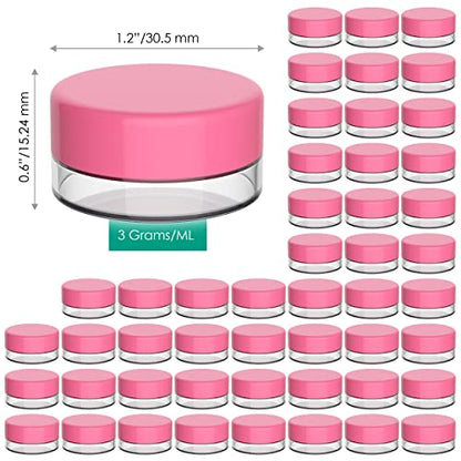 Sample Containers, Lip Balm Containers, Sample Jars, 3 Gram, 200 PK, Pink - color: Pink, size: 200 Pack
