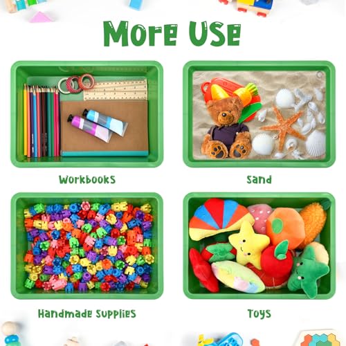 Hoteam 10 Pack Flat Bins Paper Trays,Green,13.78 X 9.84 X 3.15 Inch - color: Green, size: 13.78 x 9.84 x 3.15 Inch