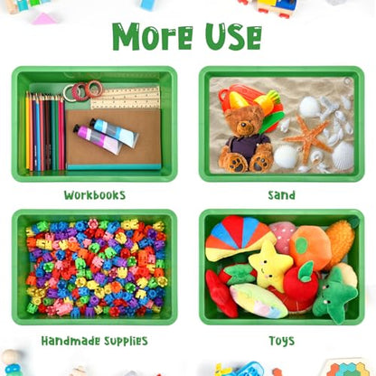 Hoteam 10 Pack Flat Bins Paper Trays,Green,13.78 X 9.84 X 3.15 Inch - color: Green, size: 13.78 x 9.84 x 3.15 Inch