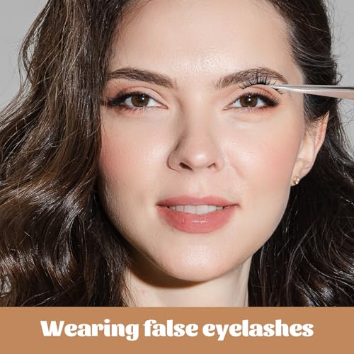 3 PCS Fine Tip Tweezers, Straight Precision Pointed Tweezers for Crafting Stainless Steel Eyelash Tweezer Needle Nose Tweezer for Craft Eyelash Extensions Blackhead Hair Eyebrow Removal Jewelry-Making