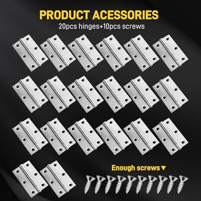20 PCS 2.5 inch Door Thick Butt Hinges, High-end Stainless Steel Cabinet Hinges with Screws, Silver - color: Silver, size: 2.5IN-20PCS