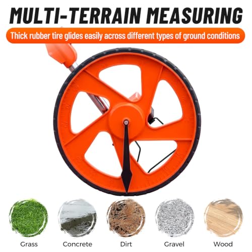 Zozen Measuring Wheel Digital Display, Imperial/Metric,12.5” Orange Roller - color: Orange