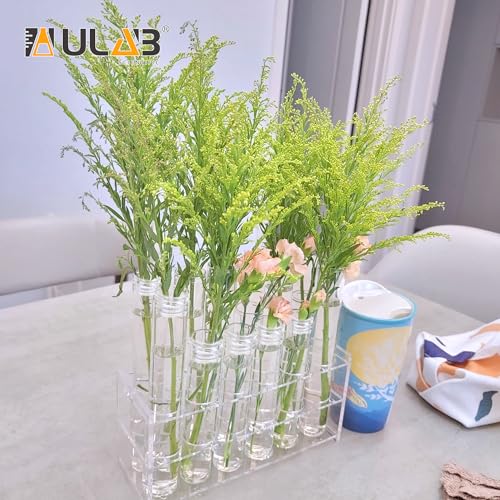 ULAB Scientific 50pcs 25ml Glass Test Tubes with Aluminum Screw Caps, Borosilicate Glass, Dia.18x145mm, Thickness 0.8-1.0mm, UTT1025 - style: 50pcs 25ml Glass Test Tubes with Stopper