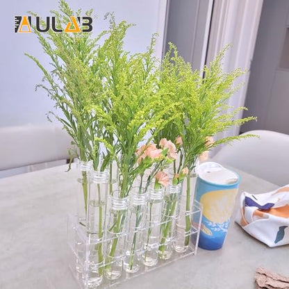 ULAB Scientific 50pcs 25ml Glass Test Tubes with Aluminum Screw Caps, Borosilicate Glass, Dia.18x145mm, Thickness 0.8-1.0mm, UTT1025 - style: 50pcs 25ml Glass Test Tubes with Stopper