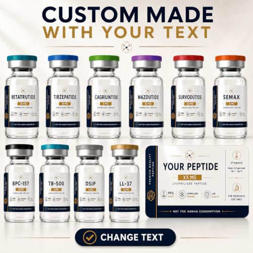 Personalized Waterproof Labels for 3mL & 5mL Laboratory Vials Bottles