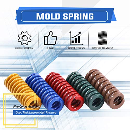 Glarks 50Pcs 5 Colors 8mm OD 20mm Long Light Load Compression Mould Die Spring Set Compatible with 3D Printer Ender 3 Stock Bed Leveling