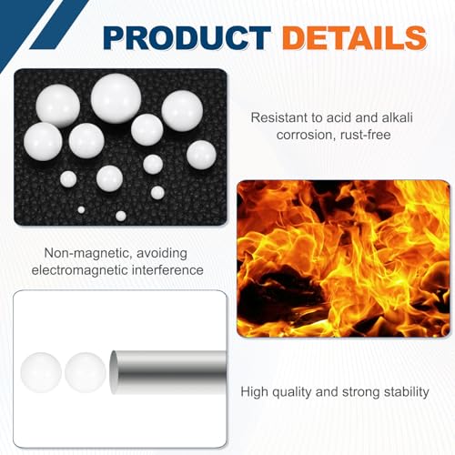 uxcell 50Pcs 5/32"(3.969mm) Aluminum Oxide Ceramic Bearing Balls, Al2O3 Ceramic Balls G10 Precision for Precision Instruments, White - size: 5/32"(3.969mm)