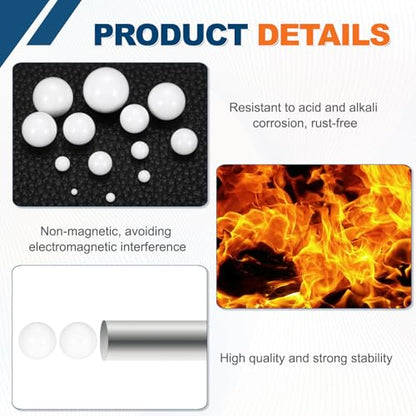 uxcell 50Pcs 3/16"(4.763mm) Aluminum Oxide Ceramic Bearing Balls, Al2O3 Ceramic Balls G10 Precision for Precision Instruments, White - size: 3/16"(4.763mm)