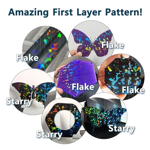 for Snapmaker U1 Build Plate（Stars + Fragments）270x270mm Double-Sided Texture PEI Heated Bed Platform, Flexible and Detachable Heatingbed Made of Spring Steel for Snapmaker U1 Parts - color: Flake+Star