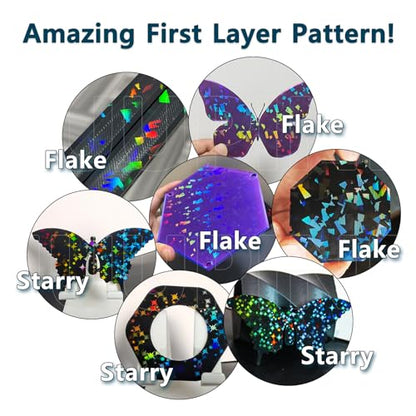 for Snapmaker U1 Build Plate（Stars + Fragments）270x270mm Double-Sided Texture PEI Heated Bed Platform, Flexible and Detachable Heatingbed Made of Spring Steel for Snapmaker U1 Parts - color: Flake+Star