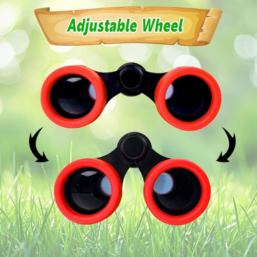 Binoculars for Kids, Kids Binoculars for 3-12 Boys Girls, Outdoor Toys - color: Red