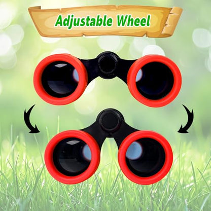 Binoculars for Kids, Kids Binoculars for 3-12 Boys Girls, Outdoor Toys - color: Red