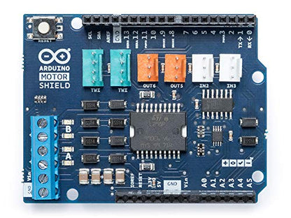 Arduino Motor Shield REV3 [A000079] - Motor Control, 4 DC Motors, 2 Stepper Motors, 1.2A per Motor, Integrated Power Supply, Compatible with Arduino IDE for Robotics and Automation Projects