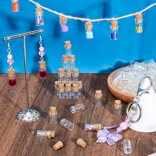 PH PandaHall 200pcs 1.5ml Clear Glass Jars with Cork Stoppers Mini Glass Bottles Small Glass Vials Tiny Jars for DIY Crafts Wedding Favors Party Decorations Gift Making Jewelry Making - size: 1.5ml