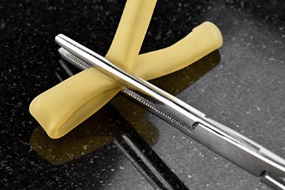 SE 8-Inch Stainless Steel Straight Forceps - Self-Locking, Serrated Tip for Precision Grip and Clamping - Perfect for Crafting, Fishing Tasks, Jewelry Making, and More! -680FS - size: 8", style: Straight