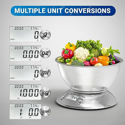 GRAM PRES Kitchen Food Scale Digital Weight Grams and Oz 11lb/0.1oz