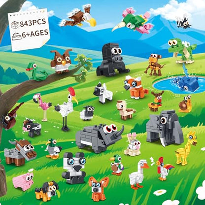 32 Packs Party Favors for Kids, Animal Building Blocks Toys - color: Party Favors