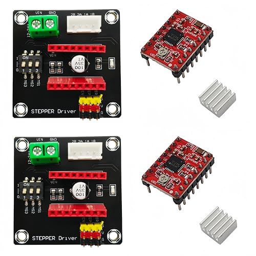 2 Sets for DRV8825/A4988 42 Stepper Motor Driver Expansion Board with A4988 Stepper Motor Driver Module for 3D Printer Accessories