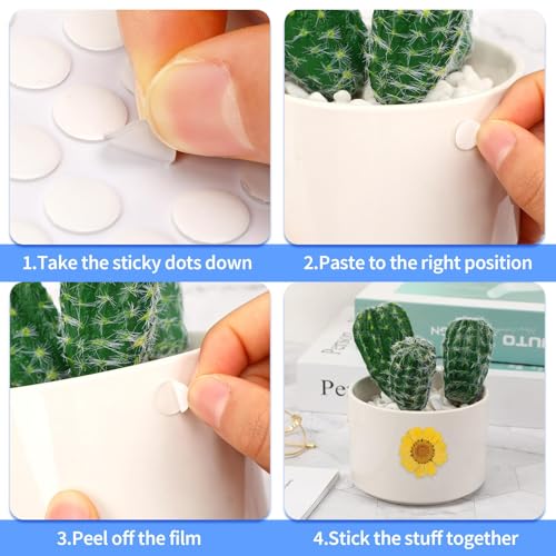 JUNEBRUSHS 350 Pieces Double Sided Sticky Dots, Sticky Tack for Wall Hanging Removable Poster Putty Clear Round Putty No Trace Adhesive Sticky Putty for Balloon Craft DIY Art Office Supplies (10 mm) - size: 10mm