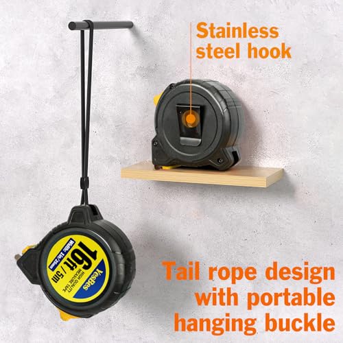 Tape Measure 16 ft, 8 Pack Bulk Easy Read Measurement Tape, Self-Locking Measuring Tape Retractable 16 FT by 1 in - color: 8 Pack