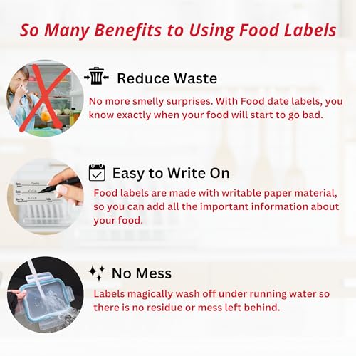 2x1 Dissolvable Food Labels, 1000 Food Container Stickers, Blank - color: White, size: 1000