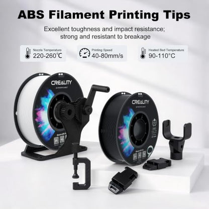 Creality ABS Filament 1.75mm, 3D Printer Filament Bundle, 4kg Spool, Black - color: Abs Black