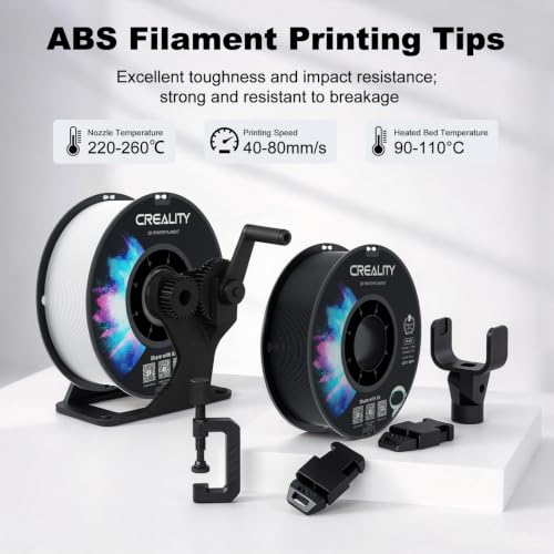 Creality ABS Filament 1.75mm, 3D Printer Filament, 4kg Spool, Black & White - color: Abs Black & White