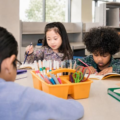 6 Pack 4 Compartment Classroom Caddy with Handle, Boho - color: Boho