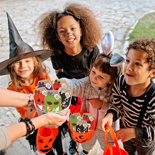 Halloween Treat Bags with Cards 50-Pack, Mason Jar Goodie Bag for Kids - color: Halloween Party Treat Bags Cards