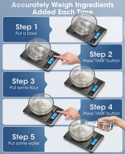 Nicewell 22lb Kitchen Food Scale Grams and Ounces for Cooking Baking - color: Grey