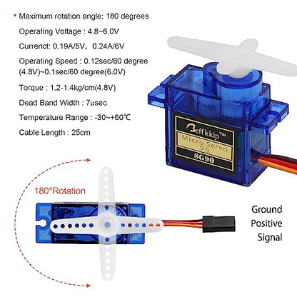 RC Servo 5Pcs SG90 9g Micro Servos for RC Robot Helicopter Airplane Controls Car Boat Mini Servo - style: 5PCS