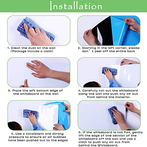 ZHIDIAN Magnetic Whiteboard Sticker for Wall/Door, 3 x 66 ft Large Self Adhesive White Board Wallpaper, Whiteboard Contact Paper, Large Dry Erase Sheet/Film/Roll for Office/Home/School - size: 787"W x 36"H