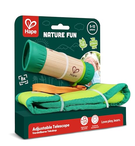 Hape Adjustable Telescope| Bamboo Spy Gear for Kids with 8X Magnification