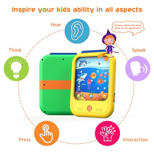Qiaojoy Kids Learning Tablet Educational Learning Pad for Ages 2-5 - color: Yellow