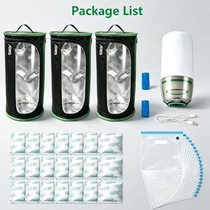 SKOUPHY 3D Printer Filament Storage Handbag-3PCS, Comes with Vacuum Bag Set, 18 roll Capacity - size: Handbag-3P