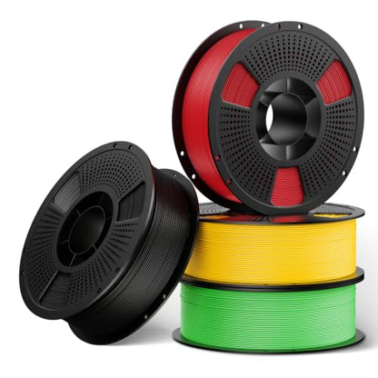 UJOY3D 4kg Hyper PLA+ Filament 1.75mm Bundle, High Toughness Upgraded PLA+ - color: Hyper Pla+ 4kg Black+red+yellow+bamboo Green