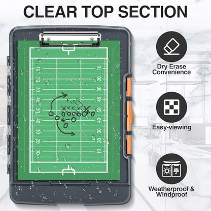 Sooez Original Clipboard with Dual Storage, Heavy Duty Clip Boards 8.5x11 - color: Gray + Orange